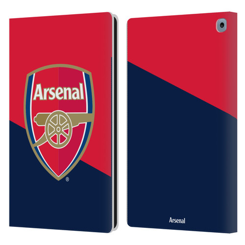 Arsenal FC Crest 2 Red & Blue Logo Leather Book Wallet Case Cover For Amazon Fire HD 10 / Plus 2021