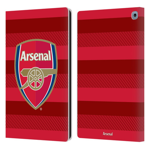 Arsenal FC Crest 2 Training Red Leather Book Wallet Case Cover For Amazon Fire HD 10 / Plus 2021