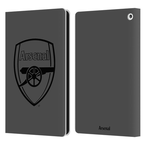 Arsenal FC Crest 2 Black Logo Leather Book Wallet Case Cover For Amazon Fire HD 8/Fire HD 8 Plus 2020