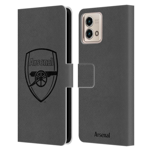 Arsenal FC Crest 2 Black Logo Leather Book Wallet Case Cover For Motorola Moto G Stylus 5G 2023