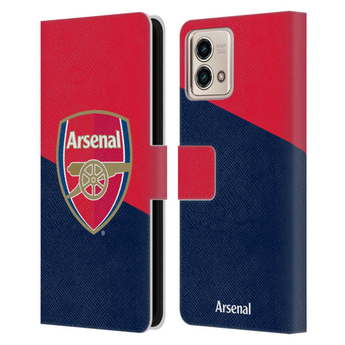 Arsenal FC Crest 2 Red & Blue Logo Leather Book Wallet Case Cover For Motorola Moto G Stylus 5G 2023