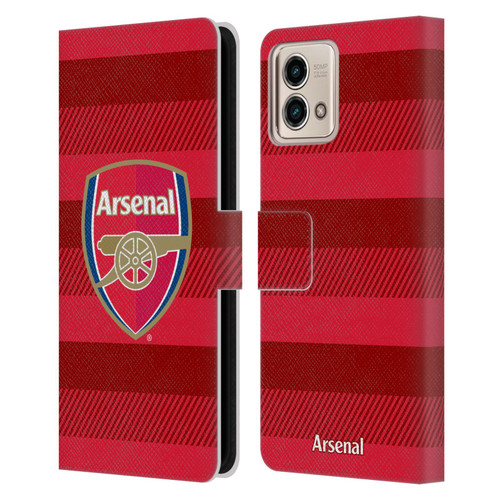 Arsenal FC Crest 2 Training Red Leather Book Wallet Case Cover For Motorola Moto G Stylus 5G 2023