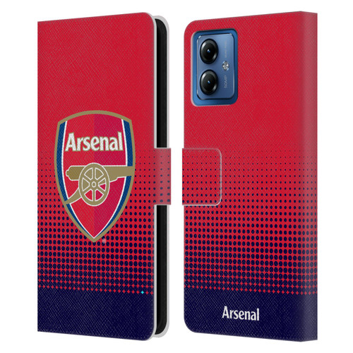 Arsenal FC Crest 2 Fade Leather Book Wallet Case Cover For Motorola Moto G14