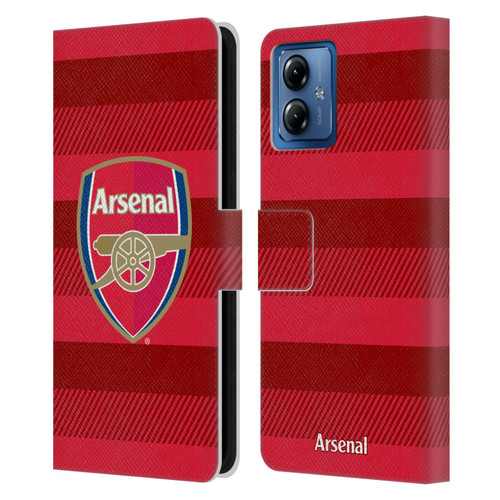 Arsenal FC Crest 2 Training Red Leather Book Wallet Case Cover For Motorola Moto G14