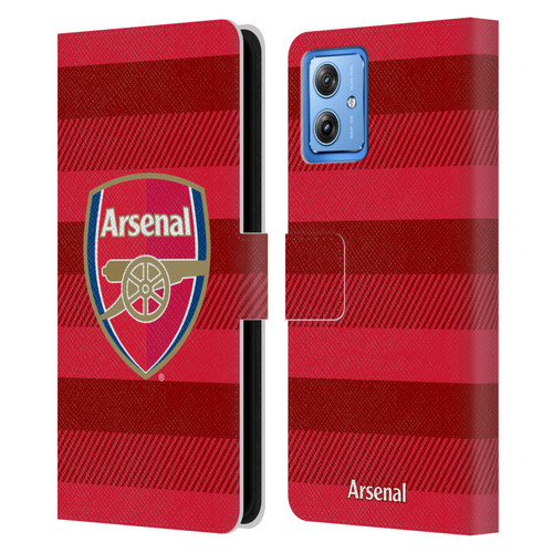 Arsenal FC Crest 2 Training Red Leather Book Wallet Case Cover For Motorola Moto G54 5G