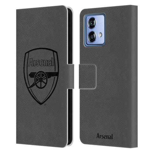 Arsenal FC Crest 2 Black Logo Leather Book Wallet Case Cover For Motorola Moto G84 5G