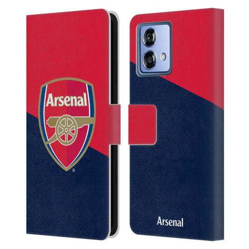 Arsenal FC Crest 2 Red & Blue Logo Leather Book Wallet Case Cover For Motorola Moto G84 5G