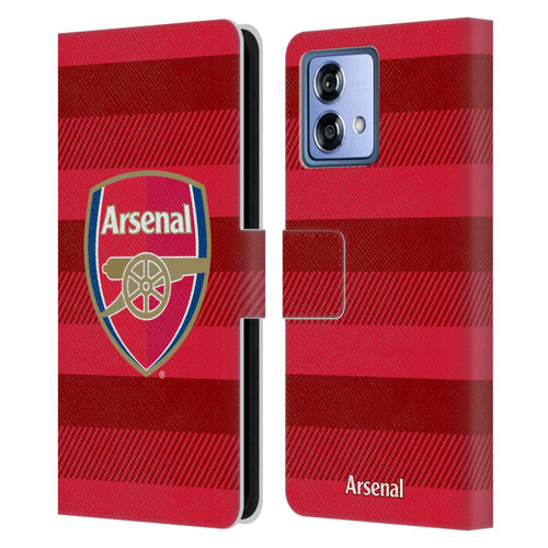 Arsenal FC Crest 2 Training Red Leather Book Wallet Case Cover For Motorola Moto G84 5G