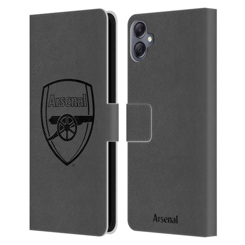 Arsenal FC Crest 2 Black Logo Leather Book Wallet Case Cover For Samsung Galaxy A05