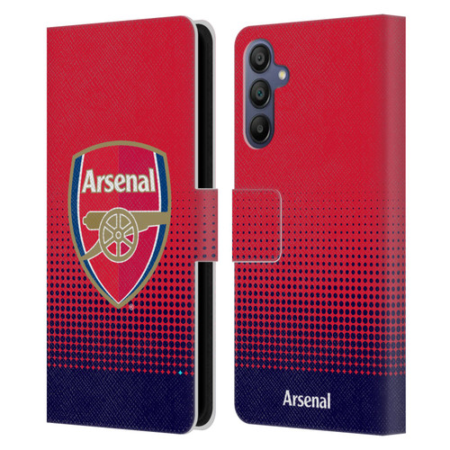 Arsenal FC Crest 2 Fade Leather Book Wallet Case Cover For Samsung Galaxy A15