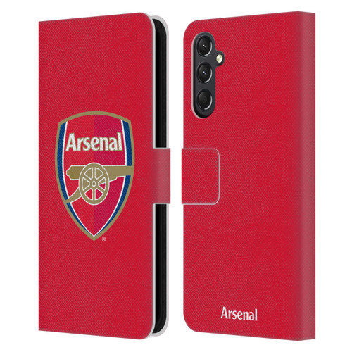 Arsenal FC Crest 2 Full Colour Red Leather Book Wallet Case Cover For Samsung Galaxy A24 4G / M34 5G