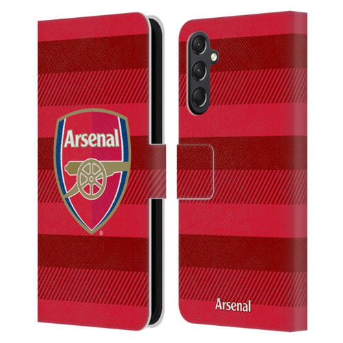 Arsenal FC Crest 2 Training Red Leather Book Wallet Case Cover For Samsung Galaxy A24 4G / M34 5G