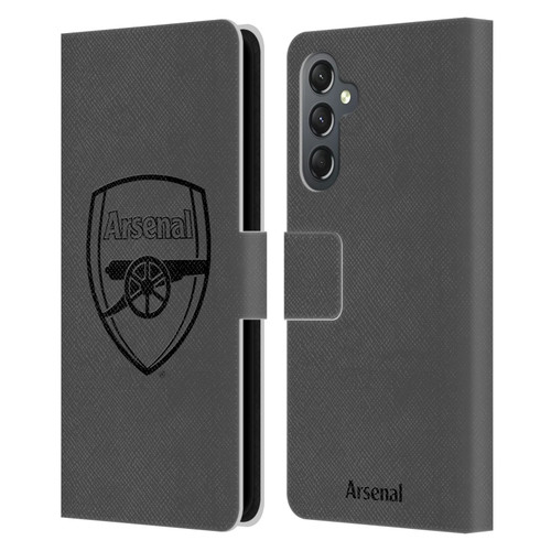 Arsenal FC Crest 2 Black Logo Leather Book Wallet Case Cover For Samsung Galaxy A25 5G