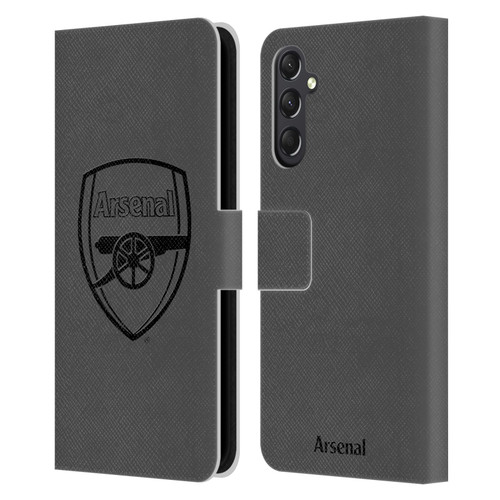 Arsenal FC Crest 2 Black Logo Leather Book Wallet Case Cover For Samsung Galaxy A24 4G / M34 5G