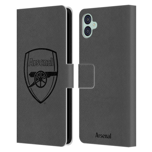 Arsenal FC Crest 2 Black Logo Leather Book Wallet Case Cover For Samsung Galaxy M04 5G / A04e