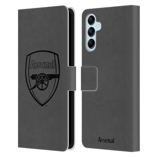 Arsenal FC Crest 2 Black Logo Leather Book Wallet Case Cover For Samsung Galaxy M14 5G