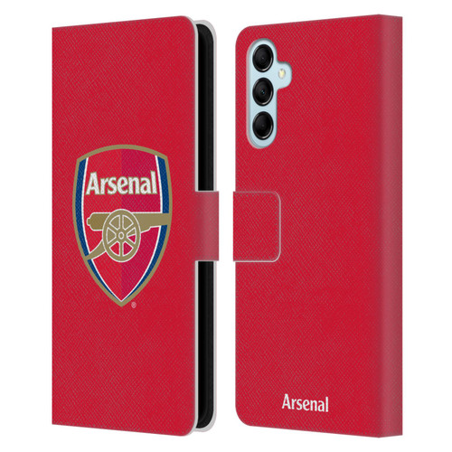 Arsenal FC Crest 2 Full Colour Red Leather Book Wallet Case Cover For Samsung Galaxy M14 5G