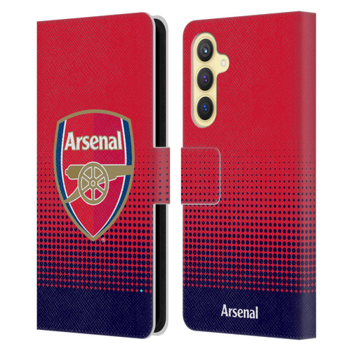 Arsenal FC Crest 2 Fade Leather Book Wallet Case Cover For Samsung Galaxy S23 FE 5G