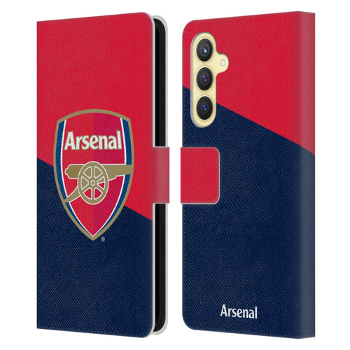 Arsenal FC Crest 2 Red & Blue Logo Leather Book Wallet Case Cover For Samsung Galaxy S23 FE 5G