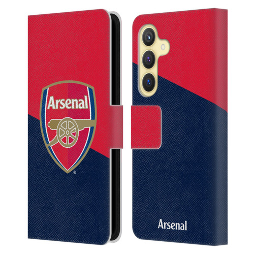 Arsenal FC Crest 2 Red & Blue Logo Leather Book Wallet Case Cover For Samsung Galaxy S24 5G