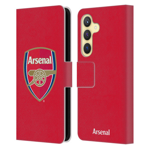 Arsenal FC Crest 2 Full Colour Red Leather Book Wallet Case Cover For Samsung Galaxy S24 5G