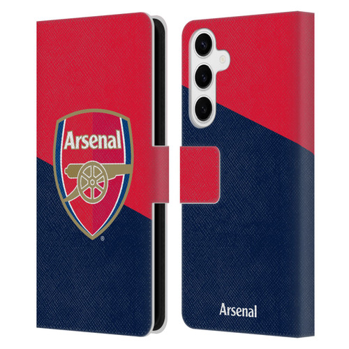 Arsenal FC Crest 2 Red & Blue Logo Leather Book Wallet Case Cover For Samsung Galaxy S24+ 5G