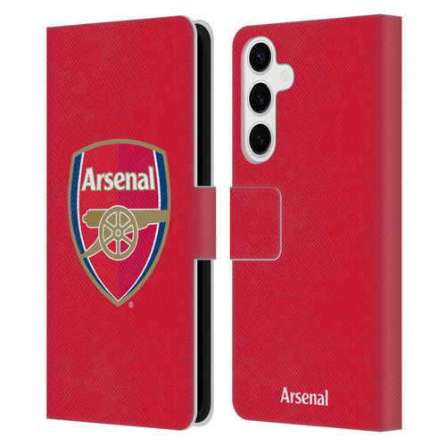 Arsenal FC Crest 2 Full Colour Red Leather Book Wallet Case Cover For Samsung Galaxy S24+ 5G