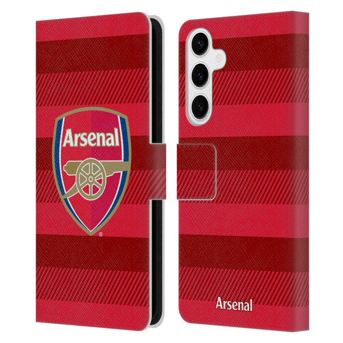 Arsenal FC Crest 2 Training Red Leather Book Wallet Case Cover For Samsung Galaxy S24+ 5G
