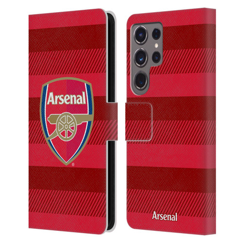 Arsenal FC Crest 2 Training Red Leather Book Wallet Case Cover For Samsung Galaxy S24 Ultra 5G