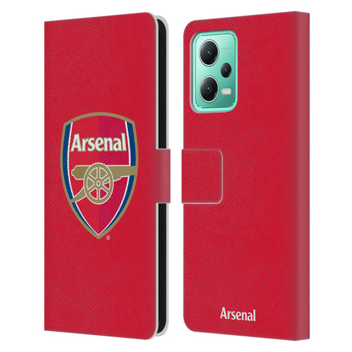 Arsenal FC Crest 2 Full Colour Red Leather Book Wallet Case Cover For Xiaomi Redmi Note 12 5G