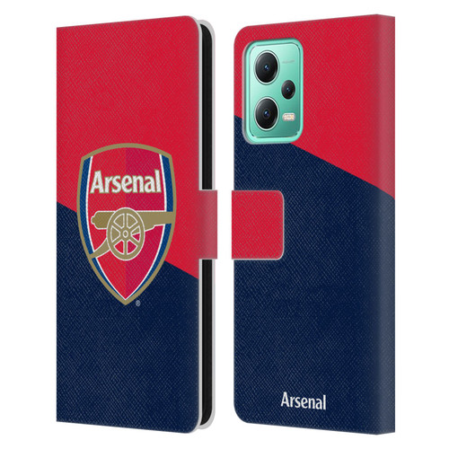 Arsenal FC Crest 2 Red & Blue Logo Leather Book Wallet Case Cover For Xiaomi Redmi Note 12 5G