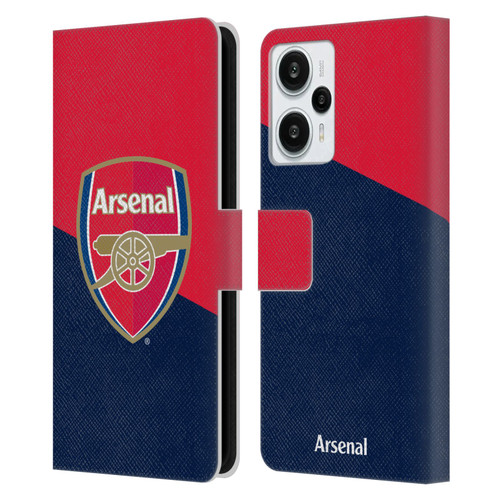 Arsenal FC Crest 2 Red & Blue Logo Leather Book Wallet Case Cover For Xiaomi Redmi Note 12T