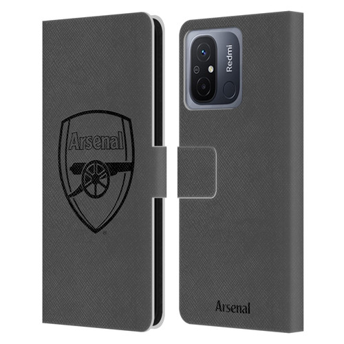 Arsenal FC Crest 2 Black Logo Leather Book Wallet Case Cover For Xiaomi Redmi 12C