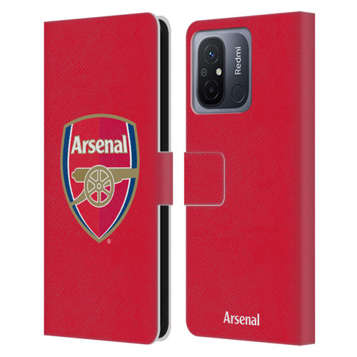 Arsenal FC Crest 2 Full Colour Red Leather Book Wallet Case Cover For Xiaomi Redmi 12C