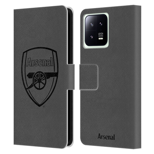 Arsenal FC Crest 2 Black Logo Leather Book Wallet Case Cover For Xiaomi 13 5G