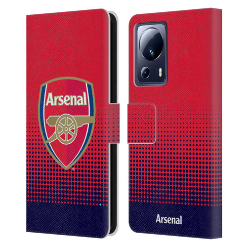 Arsenal FC Crest 2 Fade Leather Book Wallet Case Cover For Xiaomi 13 Lite 5G