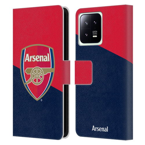 Arsenal FC Crest 2 Red & Blue Logo Leather Book Wallet Case Cover For Xiaomi 13 5G