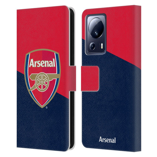 Arsenal FC Crest 2 Red & Blue Logo Leather Book Wallet Case Cover For Xiaomi 13 Lite 5G