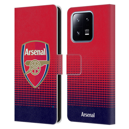 Arsenal FC Crest 2 Fade Leather Book Wallet Case Cover For Xiaomi 13 Pro 5G