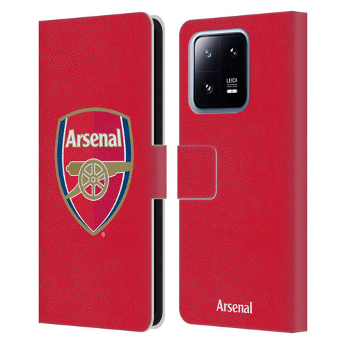 Arsenal FC Crest 2 Full Colour Red Leather Book Wallet Case Cover For Xiaomi 13 Pro 5G