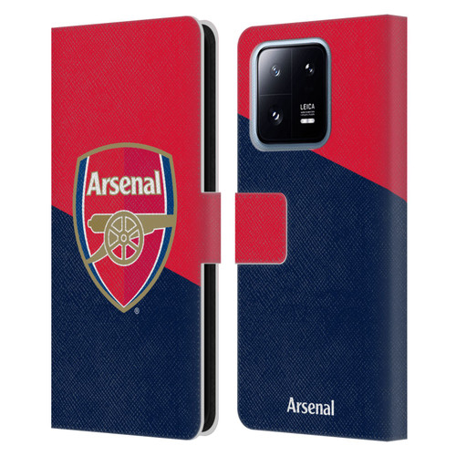Arsenal FC Crest 2 Red & Blue Logo Leather Book Wallet Case Cover For Xiaomi 13 Pro 5G