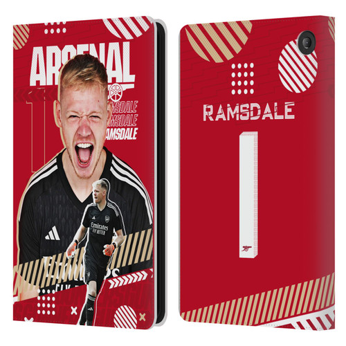 Arsenal FC 2023/24 First Team Aaron Ramsdale Leather Book Wallet Case Cover For Amazon Fire 7 2022