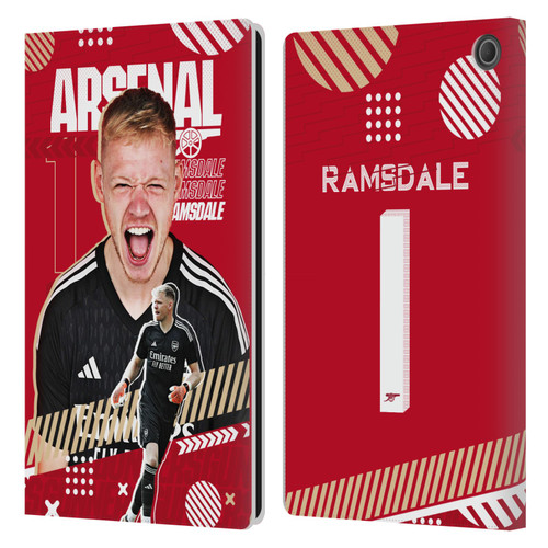 Arsenal FC 2023/24 First Team Aaron Ramsdale Leather Book Wallet Case Cover For Amazon Fire Max 11 2023