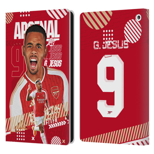 Arsenal FC 2023/24 First Team Gabriel Jesus Leather Book Wallet Case Cover For Amazon Fire HD 8/Fire HD 8 Plus 2020