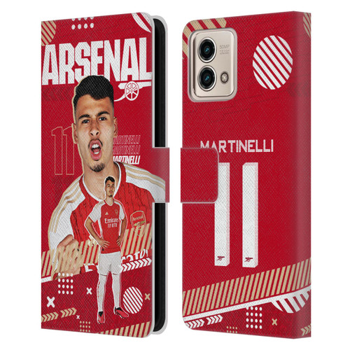 Arsenal FC 2023/24 First Team Gabriel Leather Book Wallet Case Cover For Motorola Moto G Stylus 5G 2023