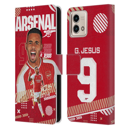 Arsenal FC 2023/24 First Team Gabriel Jesus Leather Book Wallet Case Cover For Motorola Moto G Stylus 5G 2023