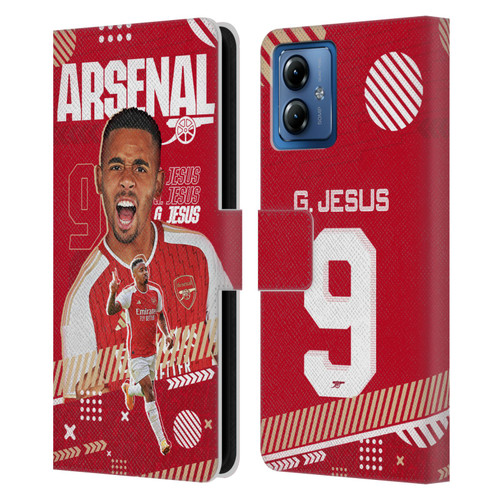 Arsenal FC 2023/24 First Team Gabriel Jesus Leather Book Wallet Case Cover For Motorola Moto G14