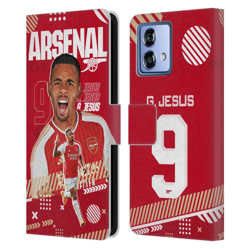 Arsenal FC 2023/24 First Team Gabriel Jesus Leather Book Wallet Case Cover For Motorola Moto G84 5G