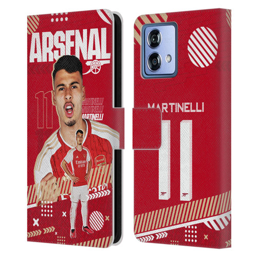 Arsenal FC 2023/24 First Team Gabriel Leather Book Wallet Case Cover For Motorola Moto G84 5G