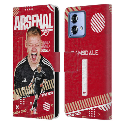 Arsenal FC 2023/24 First Team Aaron Ramsdale Leather Book Wallet Case Cover For Motorola Moto G84 5G